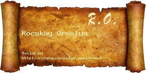 Rocskay Orsolya névjegykártya